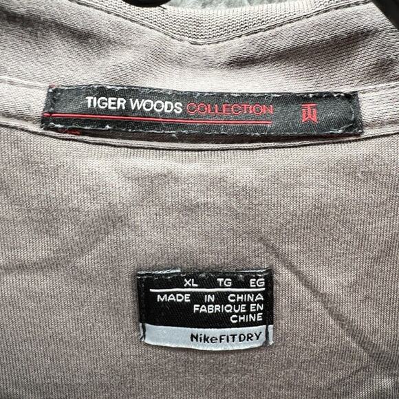 Nike Golf Tiger Woods Collection Fit DRY Mens Golf Polo Shirt Size XL Striped - Picture 9 of 10
